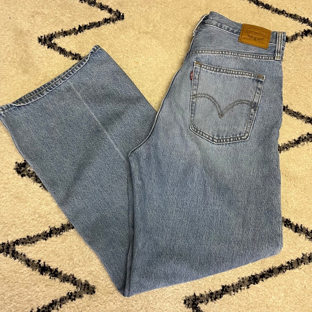 evi's Premium Ribcage Wide Leg Light Wash Jeans Women's Size 31 100% Cotton